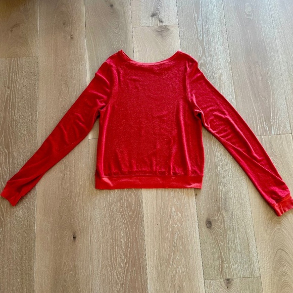 Wildfox Red Christmas Tree Baggy Beach Jumper Size Large - Picture 12 of 13